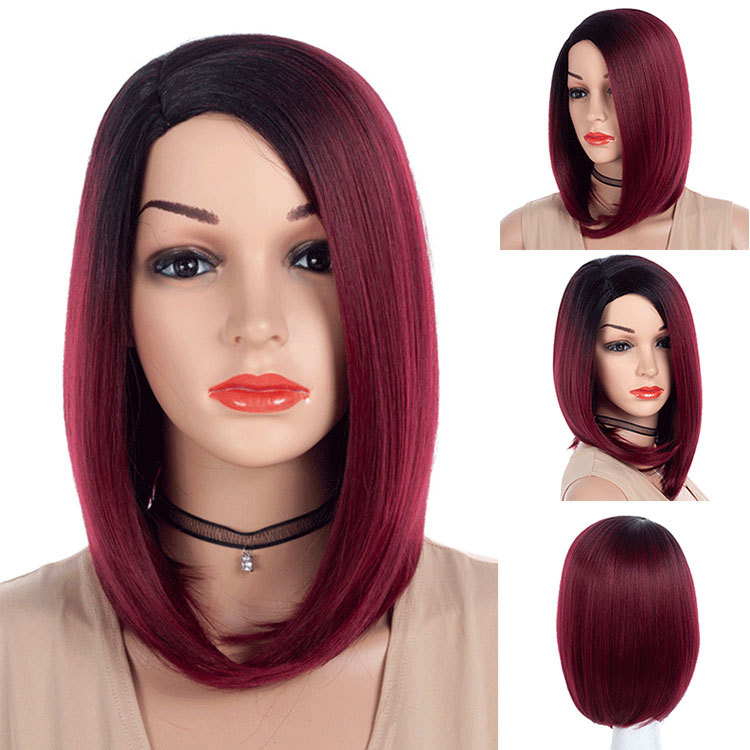 Wig Ladies Gradual fashion straight Wig Head Cover wigs