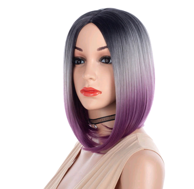 middle parting straight short wigs fashion women lady straight short wig