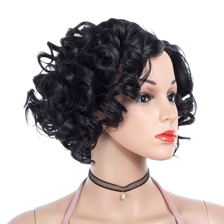 Fashion women short wig fluffy partial short curly wig head cover wigs