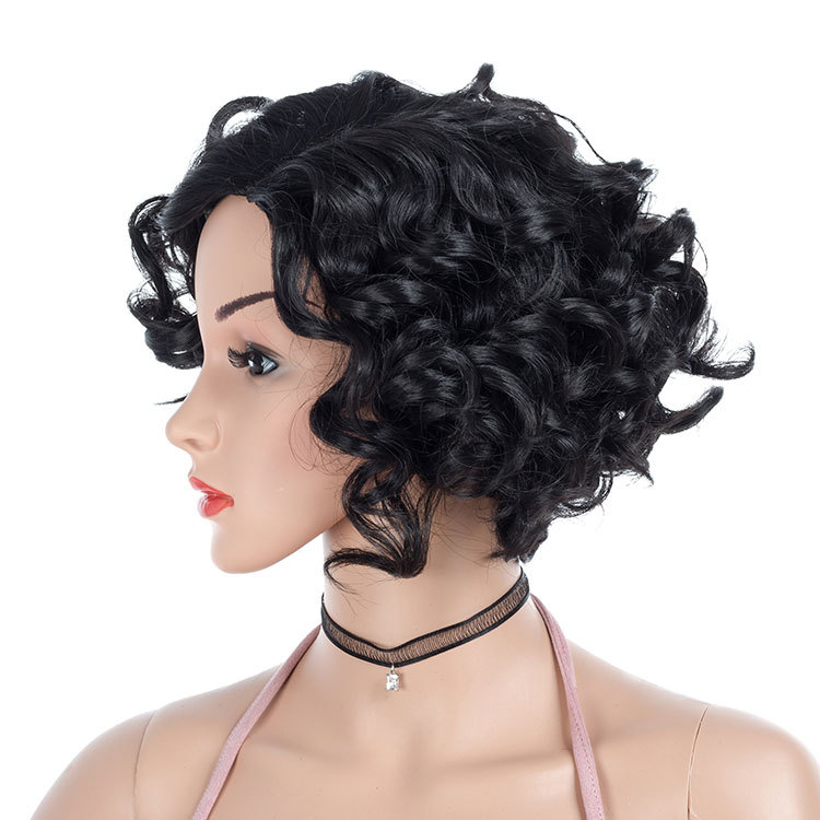 Fashion women short wig fluffy partial short curly wig head cover wigs