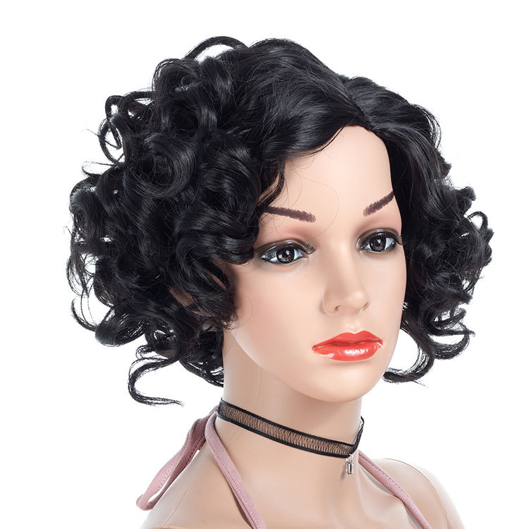 Fashion women short wig fluffy partial short curly wig head cover wigs