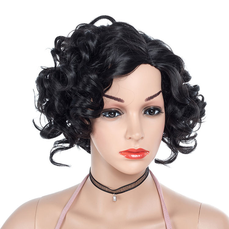 Fashion women short wig fluffy partial short curly wig head cover wigs