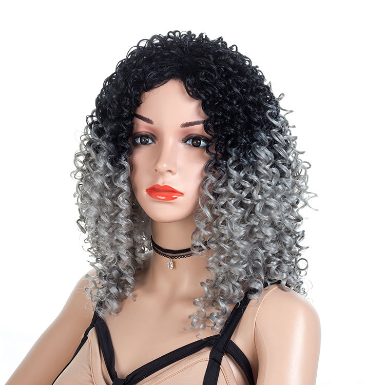 women African wig head covers with small curls wigs