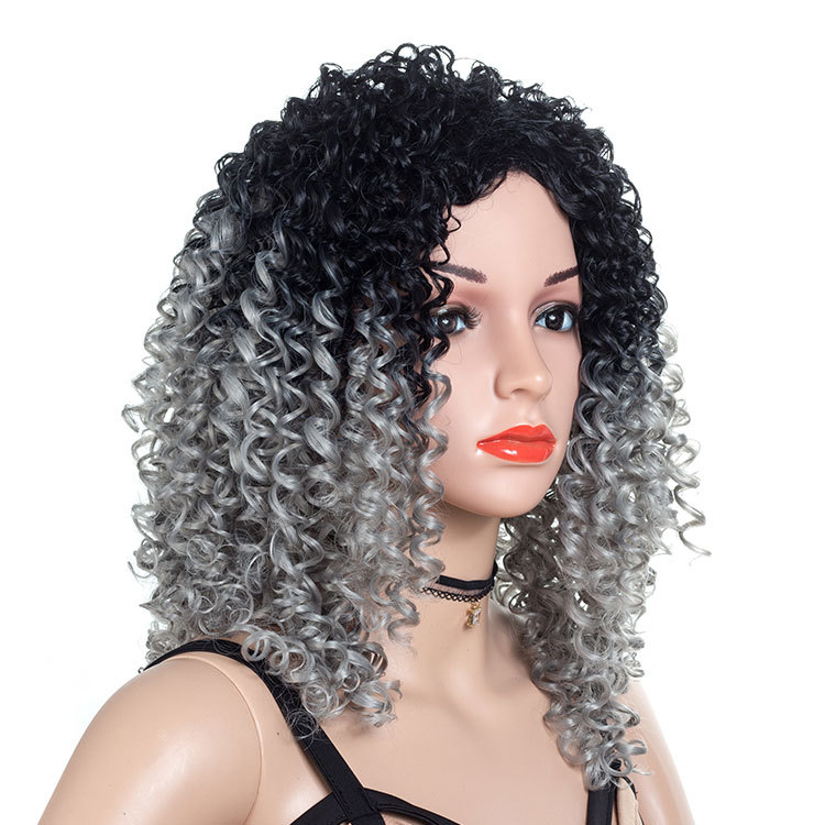 women African wig head covers with small curls wigs