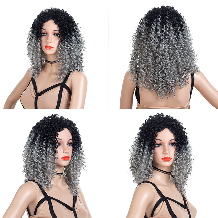 women African wig head covers with small curls wigs