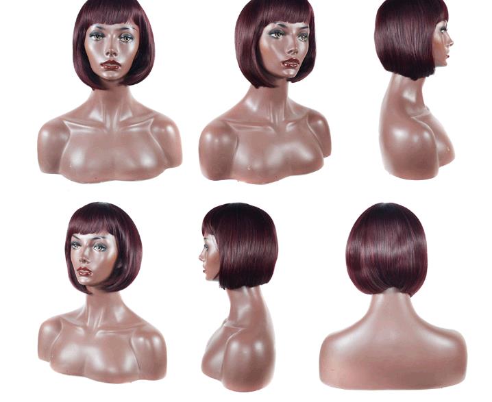 women Short Bangs Wig Short Hair Bow Head Cover lady fashion make up straight wigs