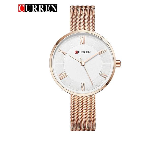 CURREN Women Watches With Steel Band Quartz Roman Scale Waterproof Watch