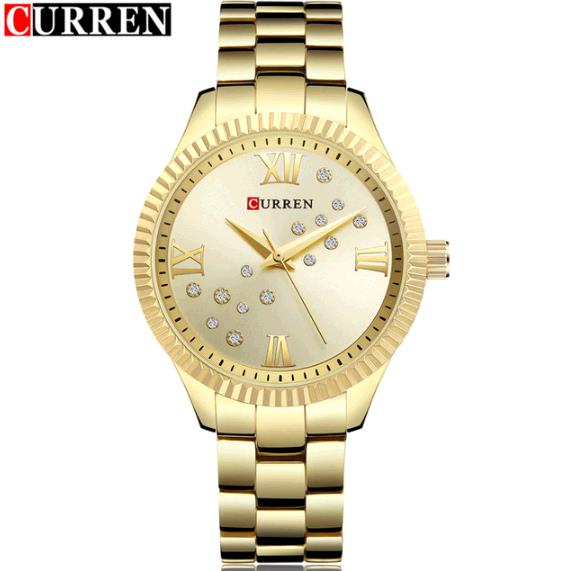 Fashion Curren Women Quartz Watch Crystal Dial Female Wristwatch