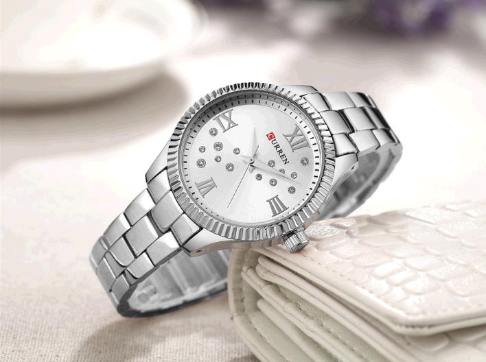 Fashion Curren Women Quartz Watch Crystal Dial Female Wristwatch