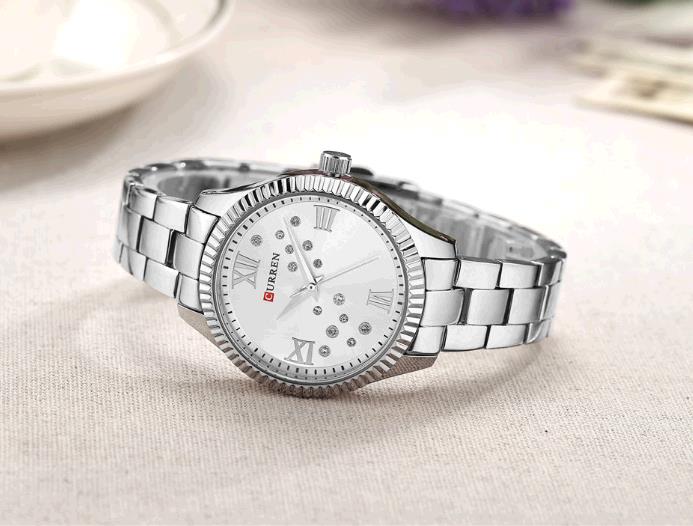 Fashion Curren Women Quartz Watch Crystal Dial Female Wristwatch