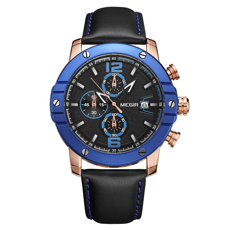 MEGIR Men's Watches Multifunctional Timing Waterproof Calendar Men's Quartz Watches