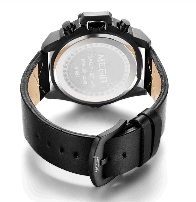 MEGIR Men's Timing Sports Calendar Quartz Waterproof Watches