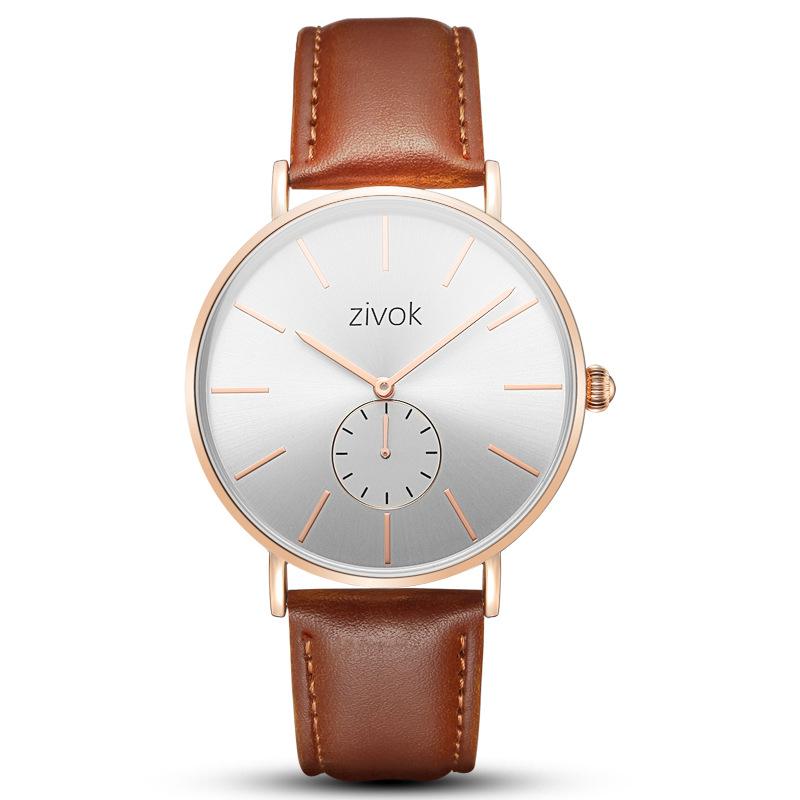 Zivok Watch Men's Classic Business Fashion Simple Belt Men's Quartz