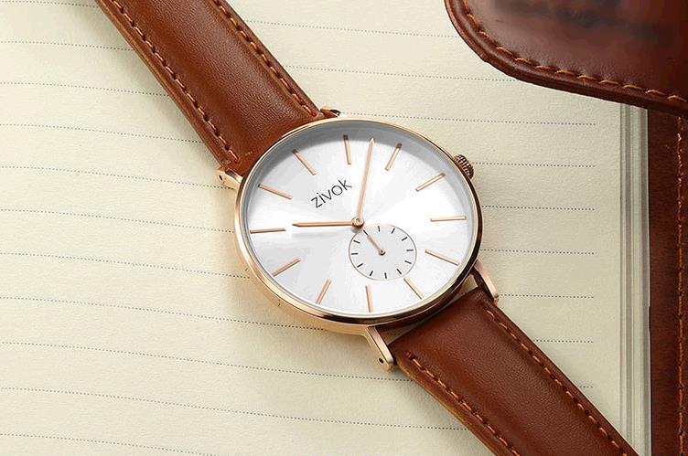 Zivok Watch Men's Classic Business Fashion Simple Belt Men's Quartz