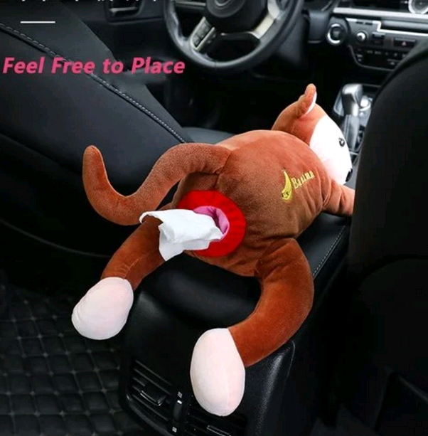 New High Quality Universal Car Armrest Box Monkey Tissue Box Creative Cartoon Cute Tissue Holder Car