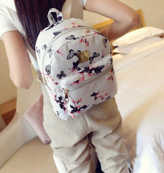 New Durable Backpack Handbag Rucksack Women Bag 3 Color Narcissus PU
