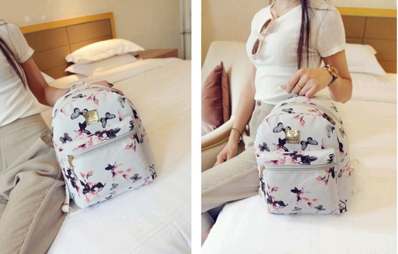 New Durable Backpack Handbag Rucksack Women Bag 3 Color Narcissus PU