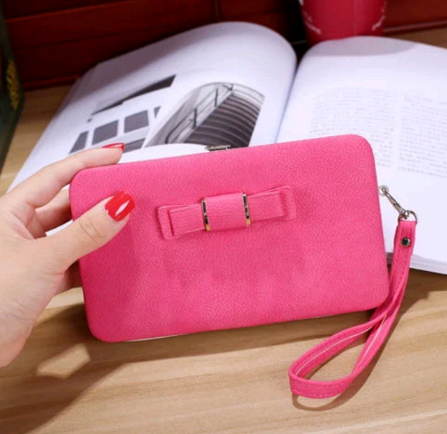Girl Women Lady PU Leather Clutch Wallet Long Card Holder Purse Box Handbag Bag