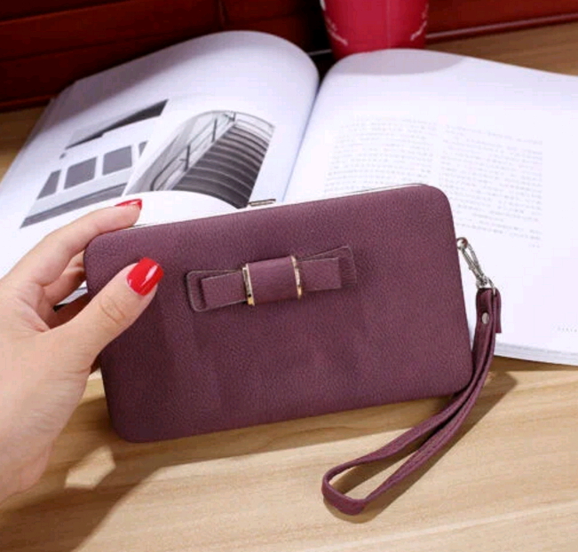 Girl Women Lady PU Leather Clutch Wallet Long Card Holder Purse Box Handbag Bag