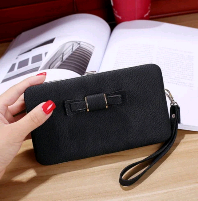 Girl Women Lady PU Leather Clutch Wallet Long Card Holder Purse Box Handbag Bag