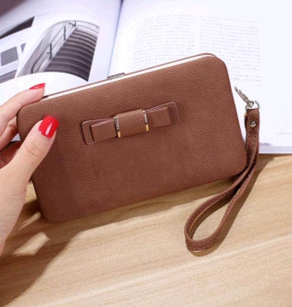 Girl Women Lady PU Leather Clutch Wallet Long Card Holder Purse Box Handbag Bag