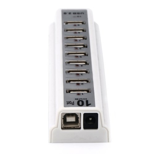 10-Port USB 2.0 Hub Power Adapter for PC Notebook Hi-Speed ​​USB Splitter