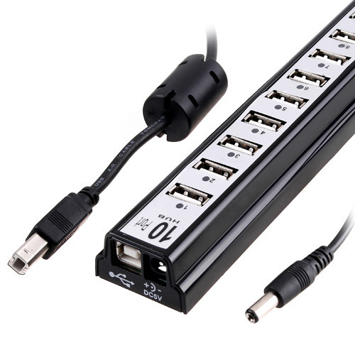 10-Port USB 2.0 Hub Power Adapter for PC Notebook Hi-Speed ​​USB Splitter