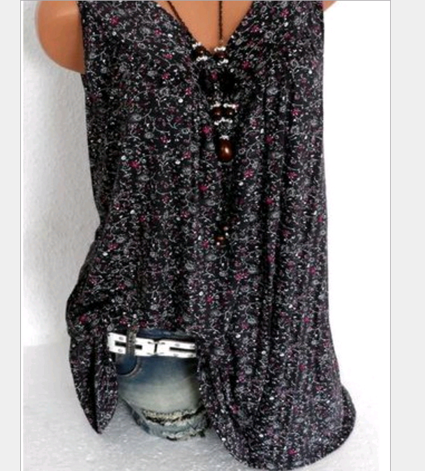 Womens Summer Loose Sleeveless Vest T Shirt Blouse Lady Boho Lace Tops Plus Size