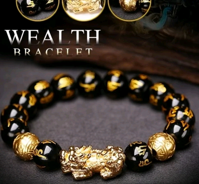 2019 new pure copper obsidian men&apos;s brave bracelet shaking beads six-character string bracelet