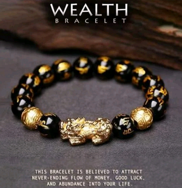2019 new pure copper obsidian men&apos;s brave bracelet shaking beads six-character string bracelet