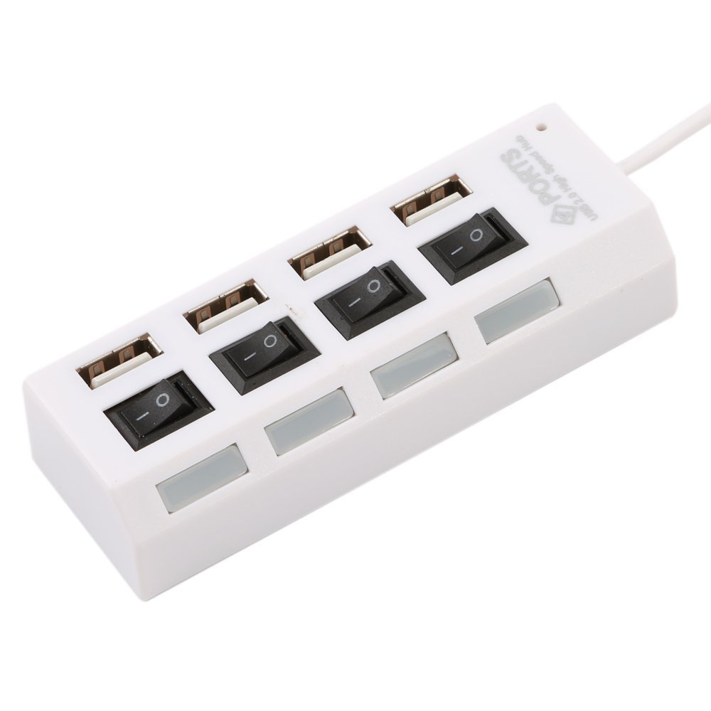 With Free Power USB Hub 4-Port with power Individual Power Switches and LED