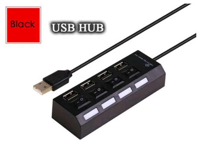 With Free Power USB Hub 4-Port with power Individual Power Switches and LED