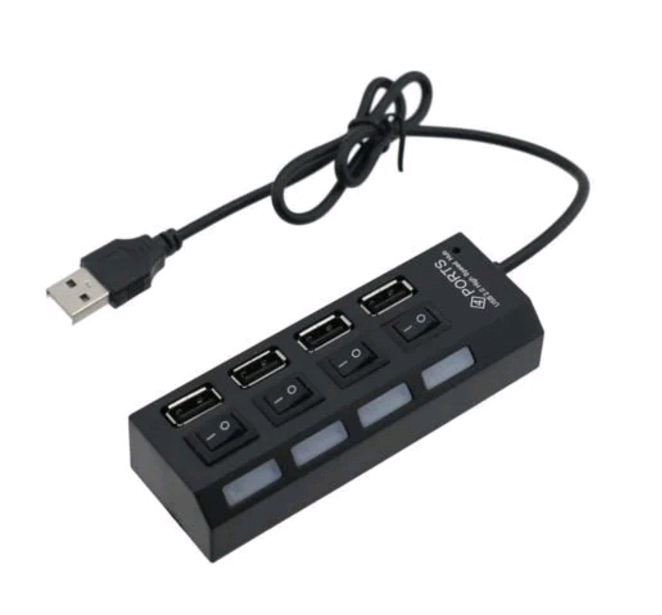 With Free Power USB Hub 4-Port with power Individual Power Switches and LED