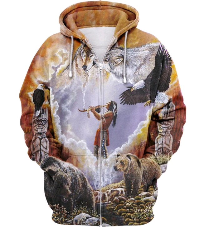 Native Pattern Beautiful Printed Hoodies Mens for Women Hoodies Classic Jacket Cosplay Sweatshirt