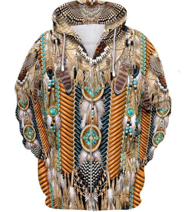 Native Pattern Beautiful Printed Hoodies Mens for Women Hoodies Classic Jacket Cosplay Sweatshirt