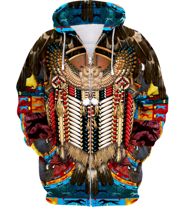 Native Pattern Beautiful Printed Hoodies Mens for Women Hoodies Classic Jacket Cosplay Sweatshirt