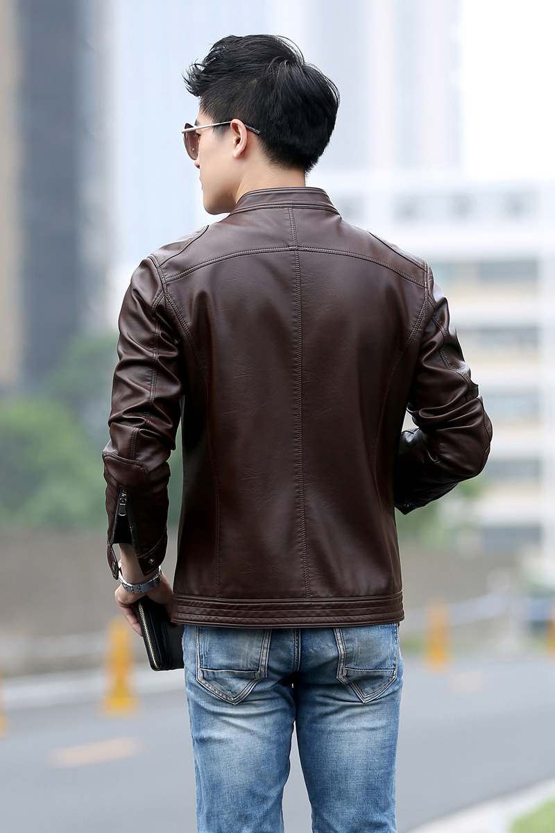 M-5XL men high quality autumn spring leather coat jacket plus size