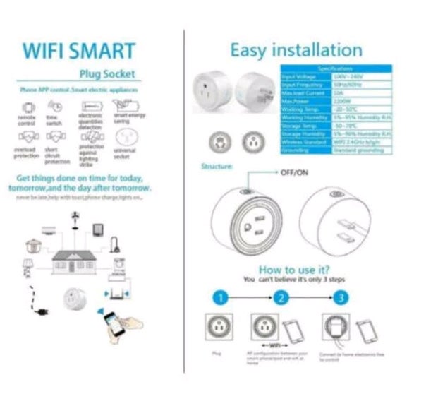 1 Pack WiFi Phone Smart Socket Works with Amazon Alexa Google Home USA Plug HOT