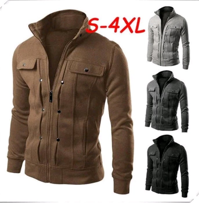 Best-Selling Cardigan Multi Button Hoodies Men Fashion Tracksuit Male Sweatshirt Jacket