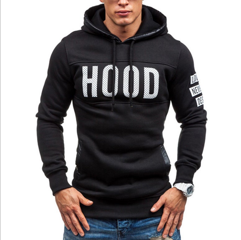 Men&apos;s Long Sleeved Sweater Fleece Printing Hoodie Top Hooded Sweatshirt Pullover Coat Casual Blouse