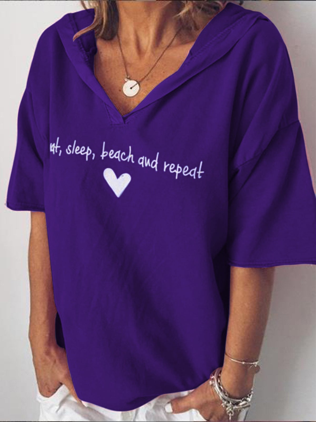 Women Ladies Short Sleeve Hoodie Hooded T Shirt Summer Casual Tops Blouse