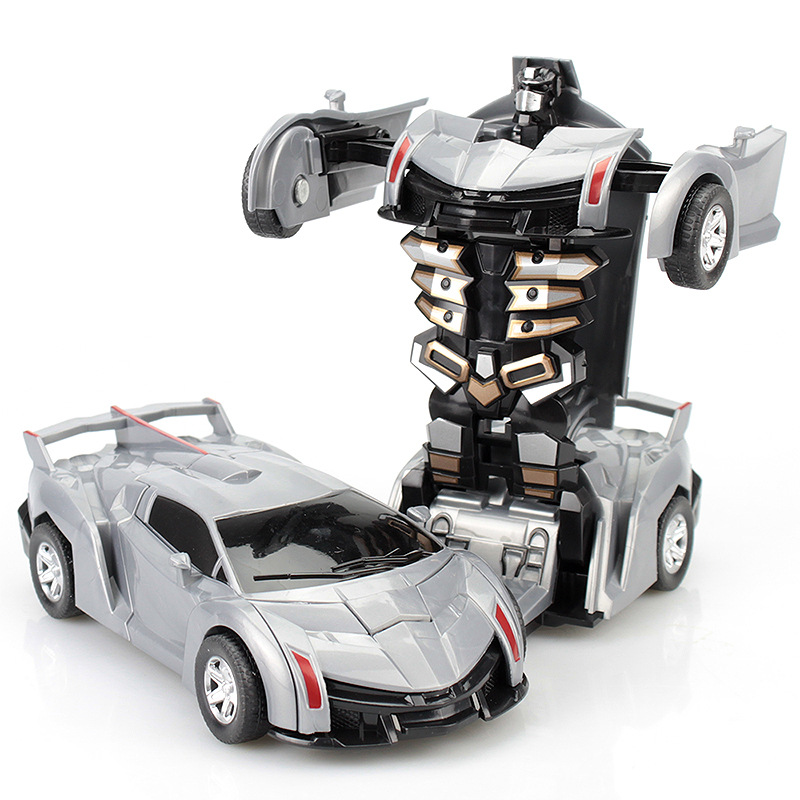 Deformed model sports car toys, one-click Impact inertial transformation, PVP car robot toys