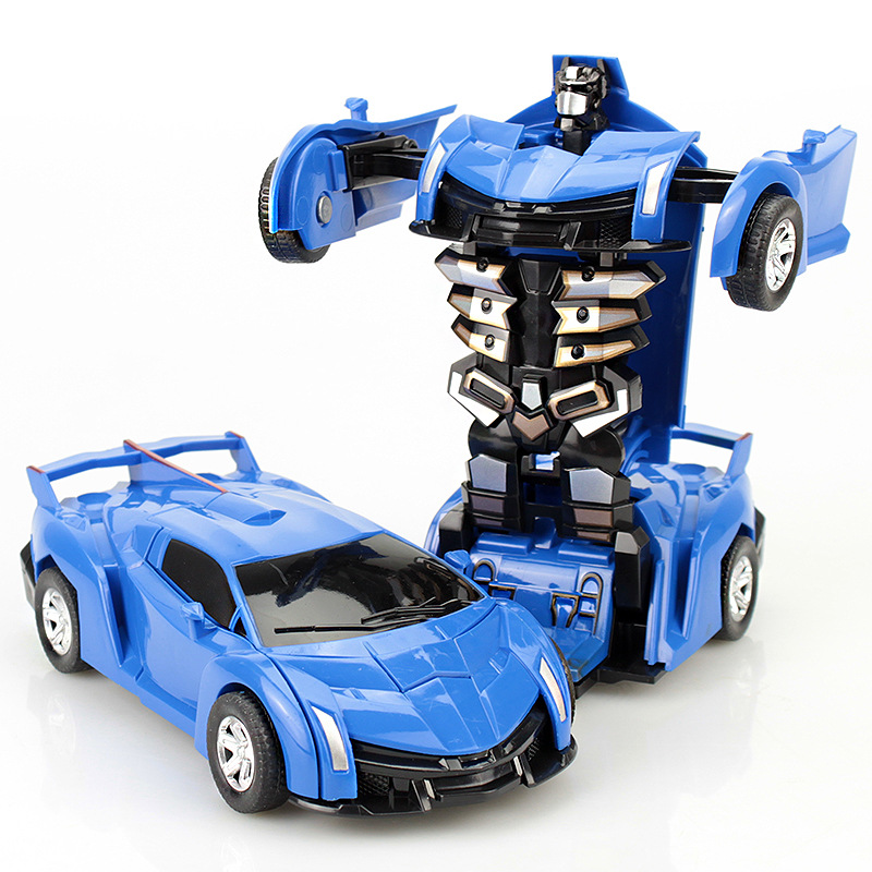 Deformed model sports car toys, one-click Impact inertial transformation, PVP car robot toys