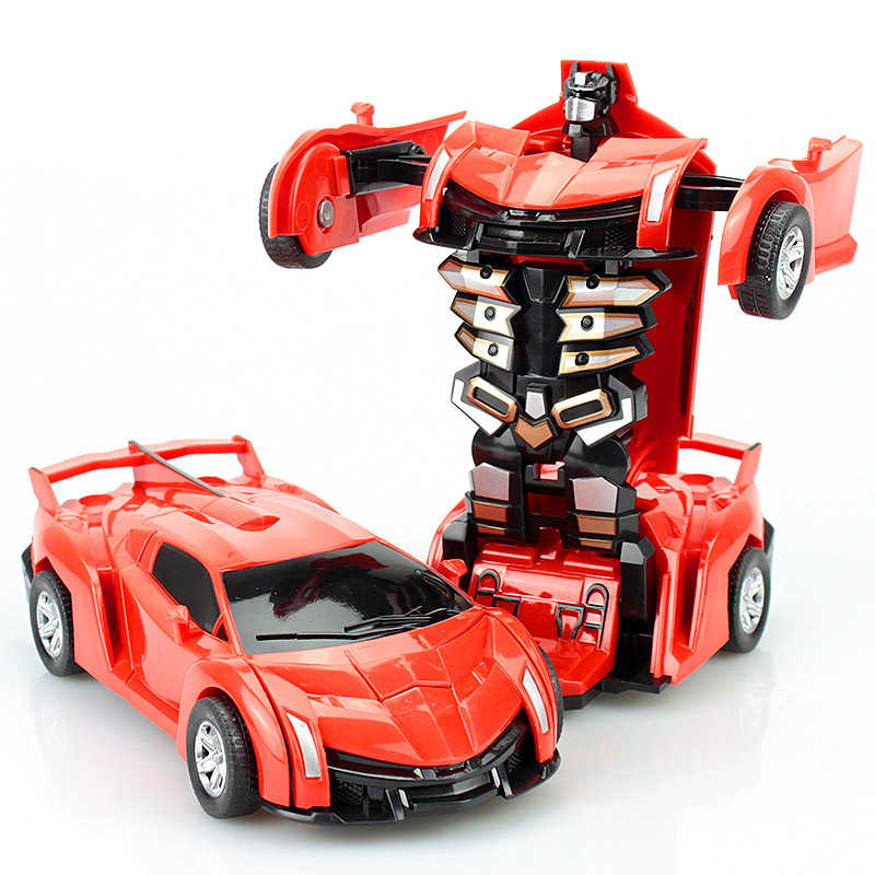 Deformed model sports car toys, one-click Impact inertial transformation, PVP car robot toys