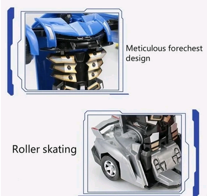 Deformed model sports car toys, one-click Impact inertial transformation, PVP car robot toys
