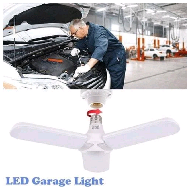 LED Garage Lights 45/W60W E27 4500LM Deformable Ceiling Garage Lights with 3/4 Adjustable Panels Led
