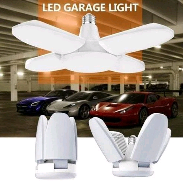 LED Garage Lights 45/W60W E27 4500LM Deformable Ceiling Garage Lights with 3/4 Adjustable Panels Led