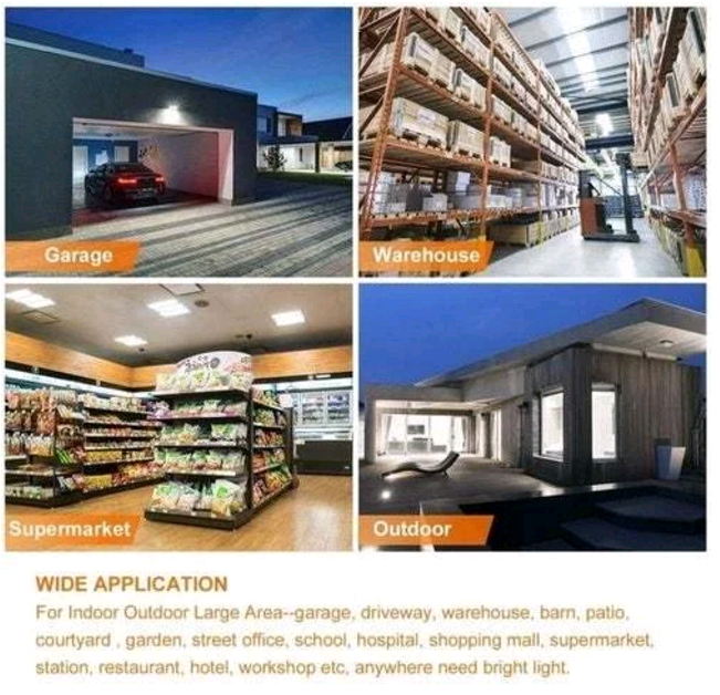 LED Garage Lights 45/W60W E27 4500LM Deformable Ceiling Garage Lights with 3/4 Adjustable Panels Led