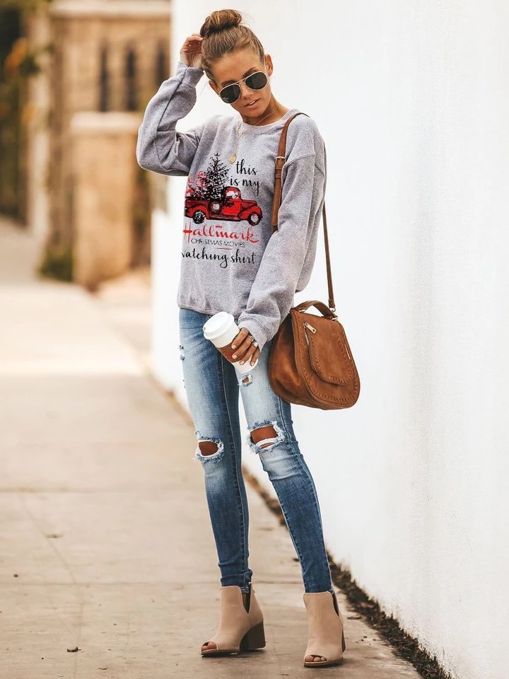Women Long Sleeve Hoodie Sweatshirt Jumper Hooded Pullover Shirt Tops Blouse
