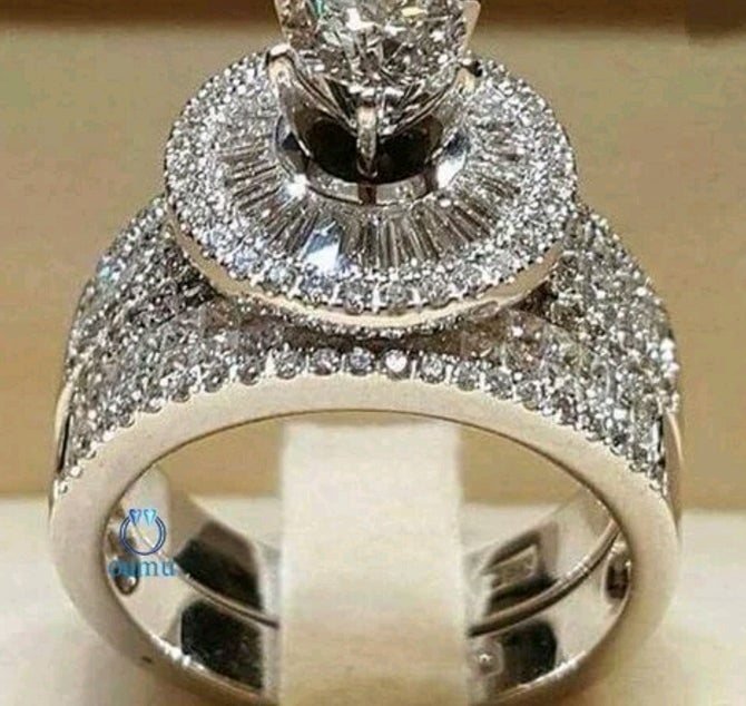 Luxury  Carat Wedding Ring Set(2pcs ring)